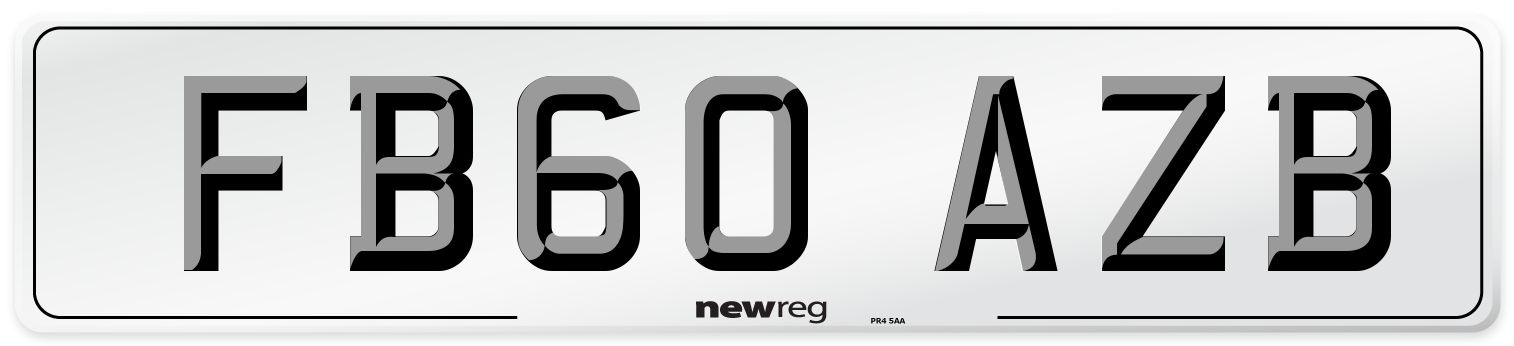 FB60 AZB Number Plate from New Reg